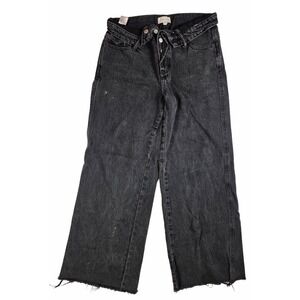 Pacsun Black Wide Leg Jeans Folded Waistline Denim Women's Size 28